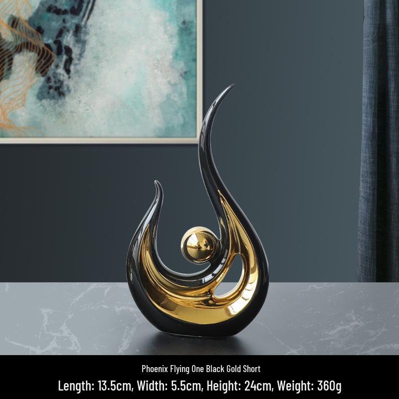 European Ceramic Time Flies Ornament: Elegant Art Decor for Home or Office