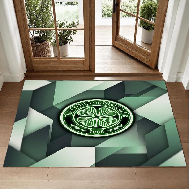 Celtic FC Design Crystal Velvet Rug Soft Decorative Mat for Bedroom Entrance