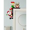 Stylish Metal Christmas Santa & Elves & Reindeer Wall Decor Set with Greenery, Holiday Home Ornament, Rustproof