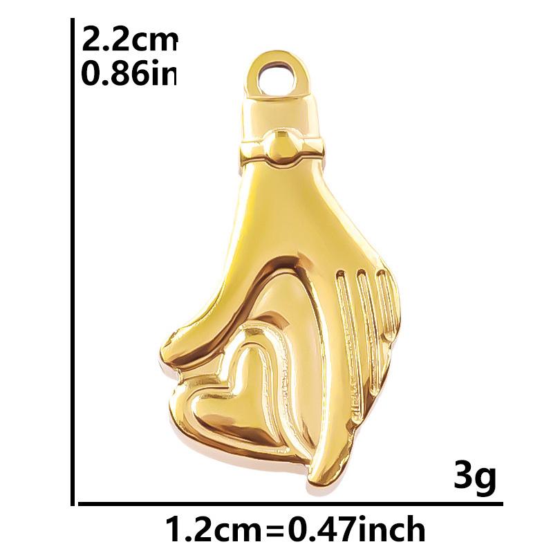6pcs/Lot Different Heart Pendants For Jewelry Making Supplies 18k Real Gold Plated Stainless Steel Charms Bulk Sun Flower Charm