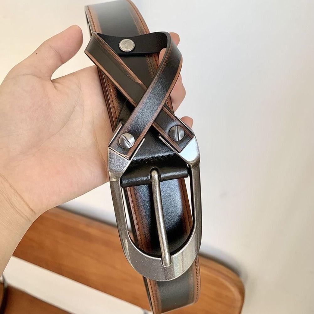 Vintage Women's Belt Pu Leather Dress Jeans Belt Trendy Cross Waist Belt  Unisex