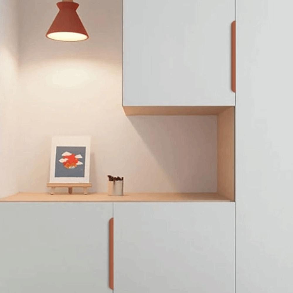 Aluminum Zinc Zinc Alloy Nvisible Cabinet Handles Morandi Color Embedded Wardrobe Handles  Drawer Handle