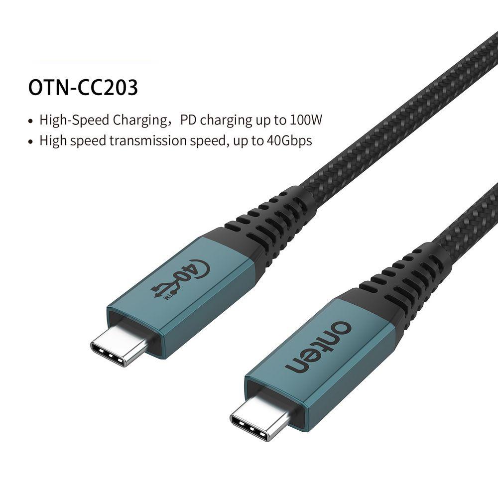 ONTEN OTN-CC203 2m USB4 Cable 40Gbps Transfer Rate 100W Charging Full Function Data Cable