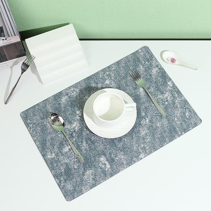 Imitation stone pattern placemat, heat insulation mat, Nordic wabi wind dining table mat, household easy-to-clean desktop protective mat, scratch