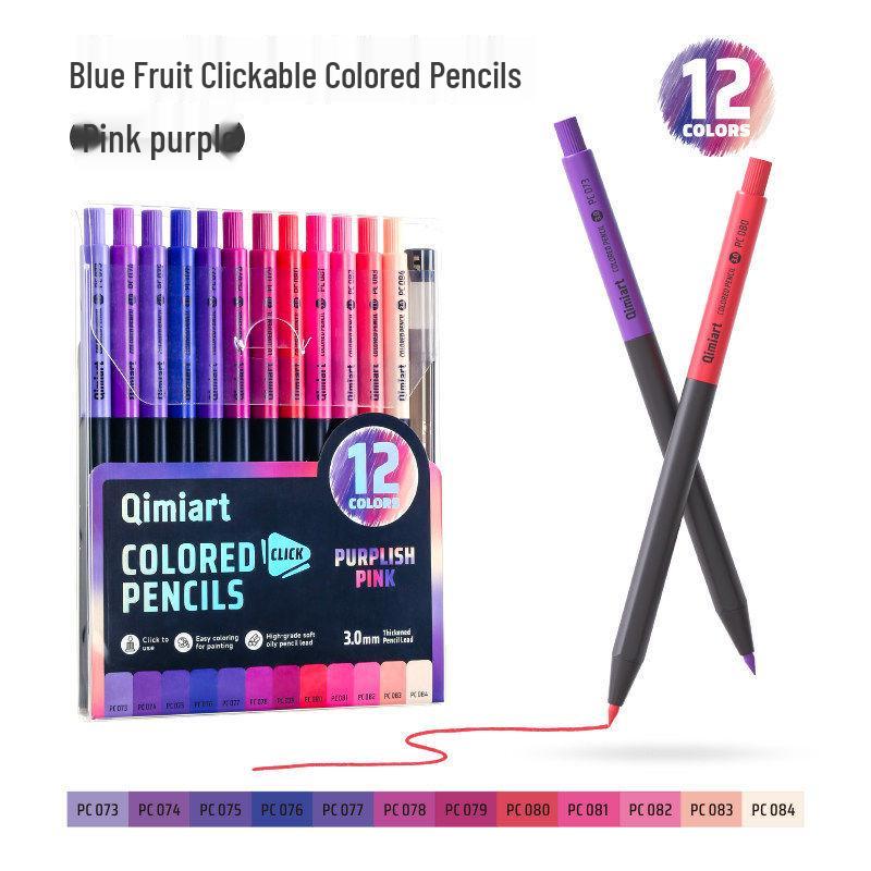Blue Fruit 12-Color Oil-Based Mechanical Colored Pencils for Students and Professionals