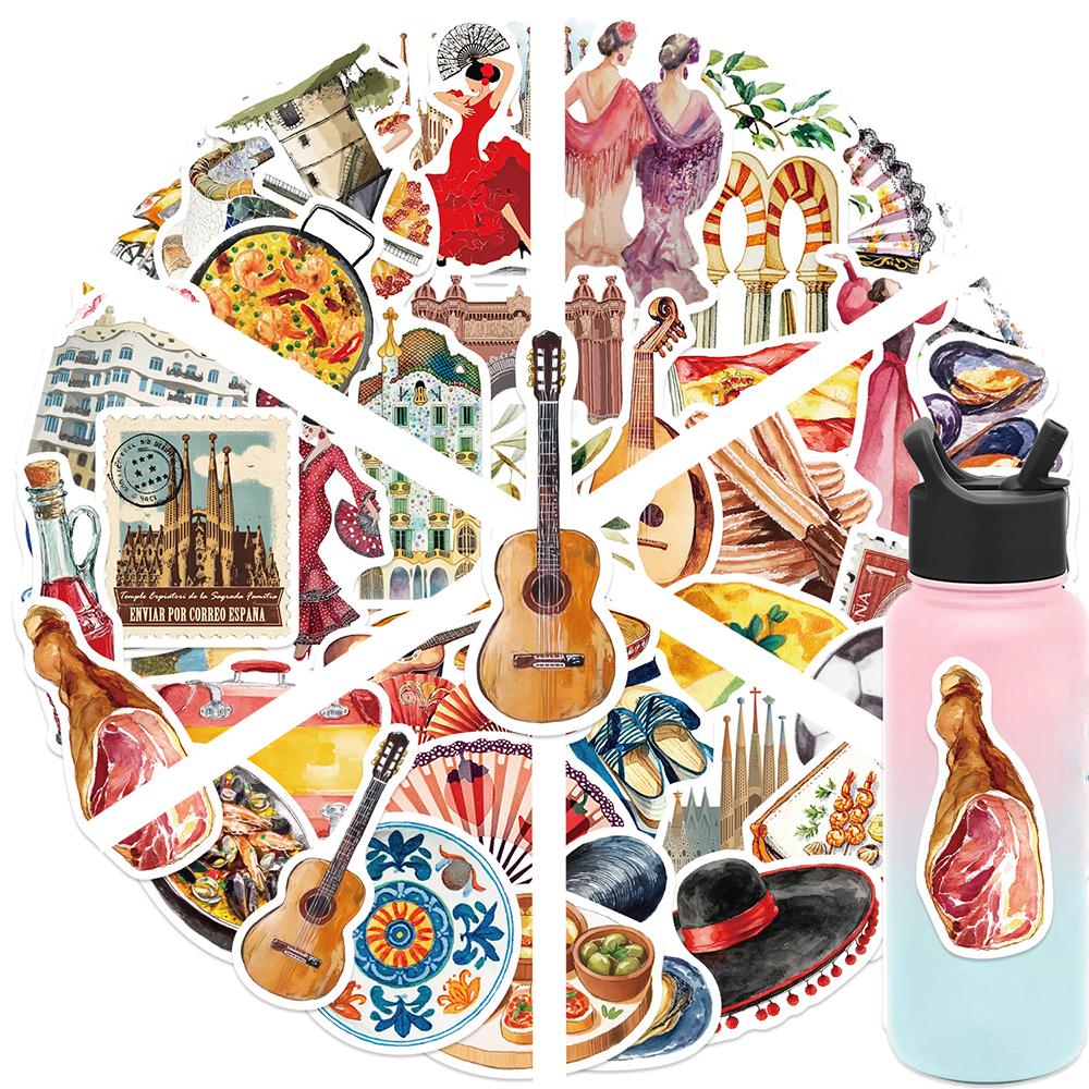10/30/50pcs Spanish Aesthetics Cartoon Art Aesthetic Stickers Graffiti Laptop Scrapbooking Phone Waterproof Decals Toys