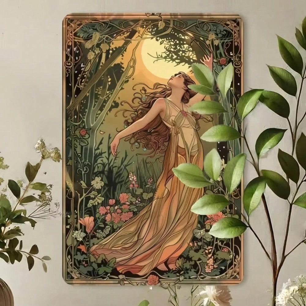 Vintage Metal Garden Maiden Wall Art, Rustproof Home Decor, Gift Ready