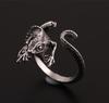 Vintage Eidechsenringe für Männer Frauen Trendy Gecko Hip Hop Rock Ring Geschenk