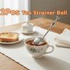 2PCS Fine Mesh Long Handle Tea Strainer Ball 304 Stainless Steel Tea Filter  Office