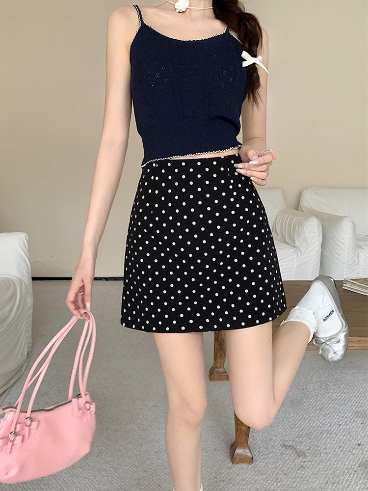 2026 Damen High-Waist A-Linien Polka Dot Midi-Rock mit Schlitz - Neuer Sommer-Artikel