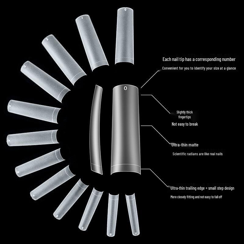 Seamless Frosted Nail Extension Tips - Super Thin, 240pcs Full & Half Cover Wearable False Nails