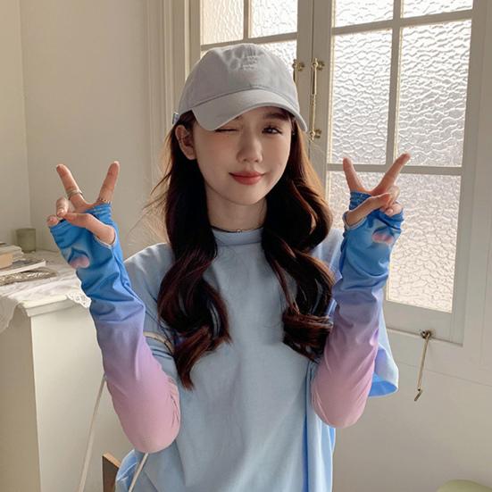 

1 пара нарукавников для велоспорта, контрастный цвет, поглощение влаги, защита от УФ-излучения, градиентные цвета, рассеивание тепла, защита от солнца, противоскользящий рукав для вождения, верховой езды