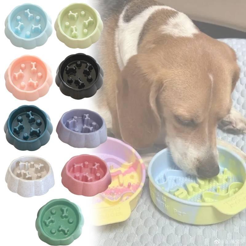 Pet Slow Anti Choke Food Bowl For Small Dogs And Cats With Non Slip Base