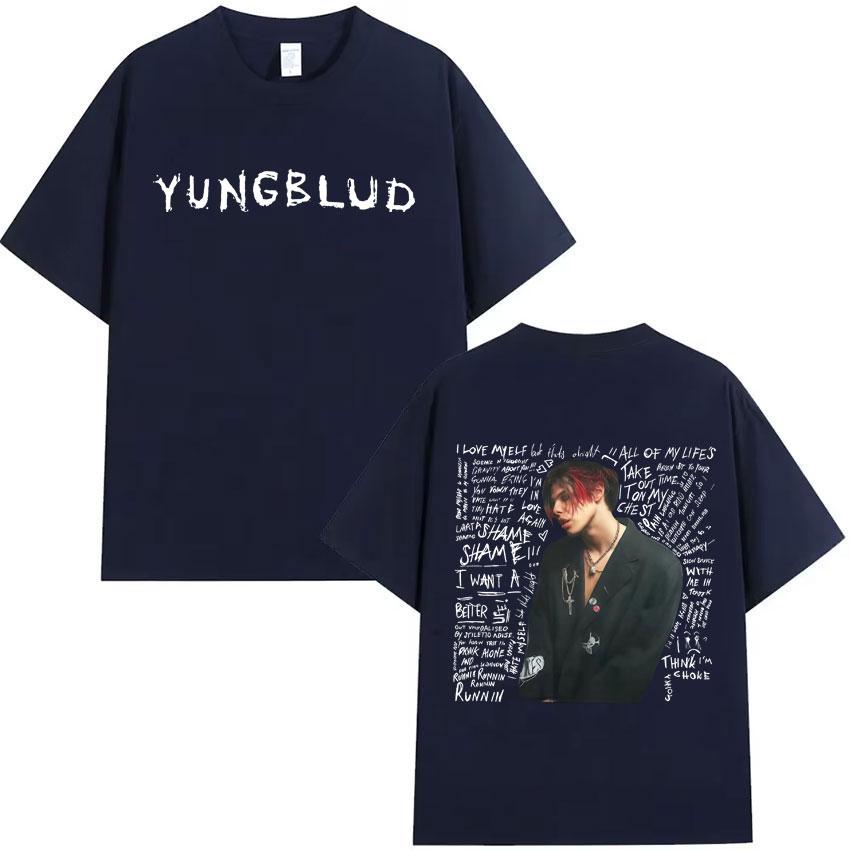 Rapper Yungblud Print T Shrit Mens Clothing Oversized Gothic Tshrit High Quality Short Sleeve Tee Hip Hop Tops Streetwear Unisex