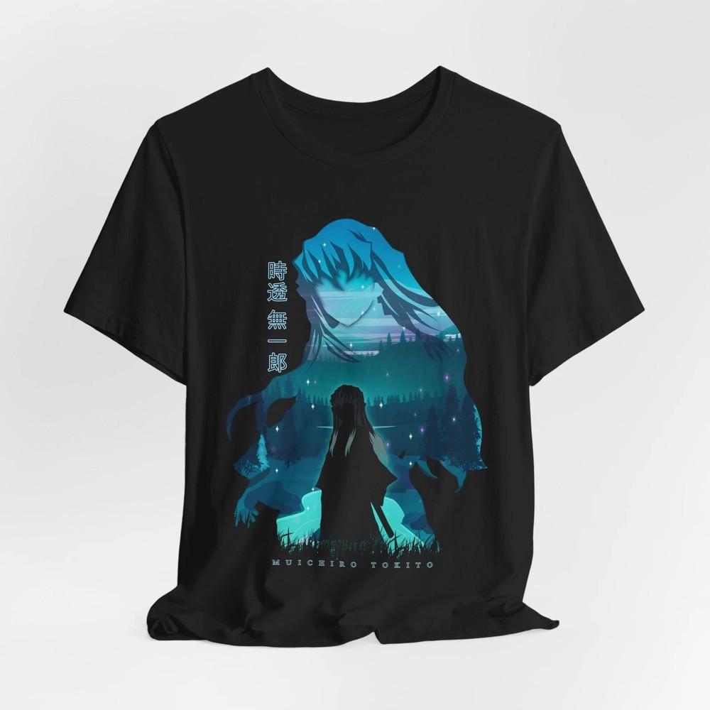 

Demon Slayer animet t shirt,Muichiro Silhouette, hashira star night lot 4XL