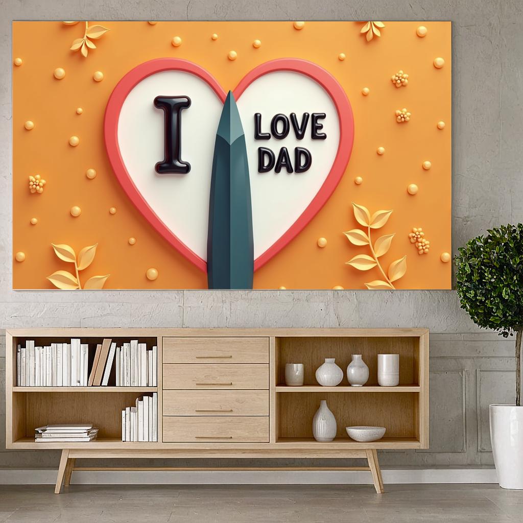 Decorative Tie Home Decoration Sentimental Design Love Dad Sign Orange Background High Quality Dad Celebration Banner