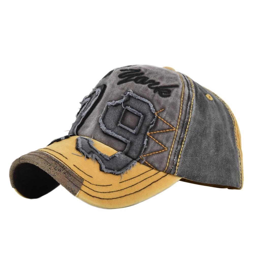 Color matching washed baseball cap embroidered baseball cap three-dimensional patch letter embroidery cap sun hat