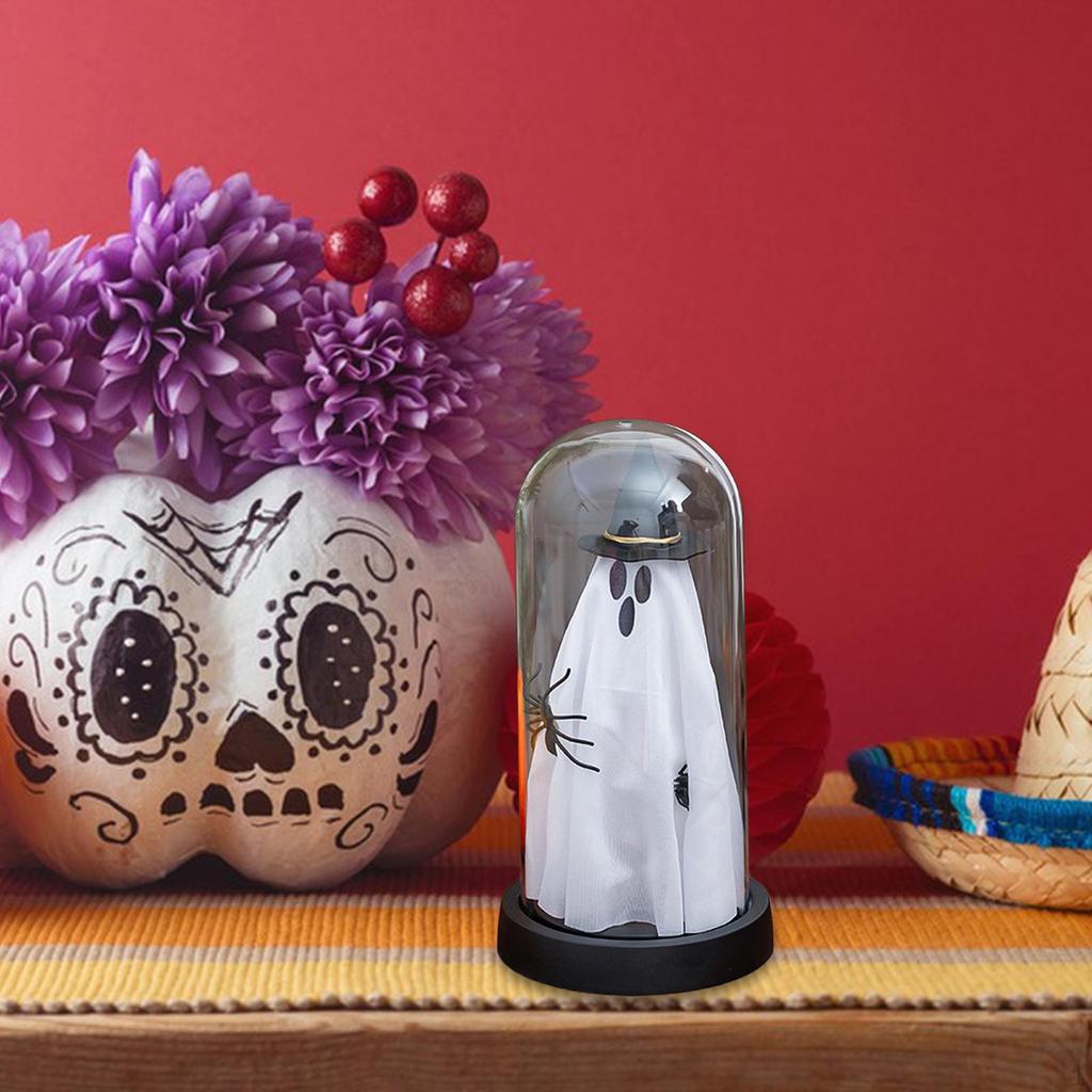 Light up Ghost in Cloche Halloween with for Table Shelf Tabletop