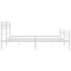 Metal Bed Frame with Headboard and Footboard White 193 x 203 cm