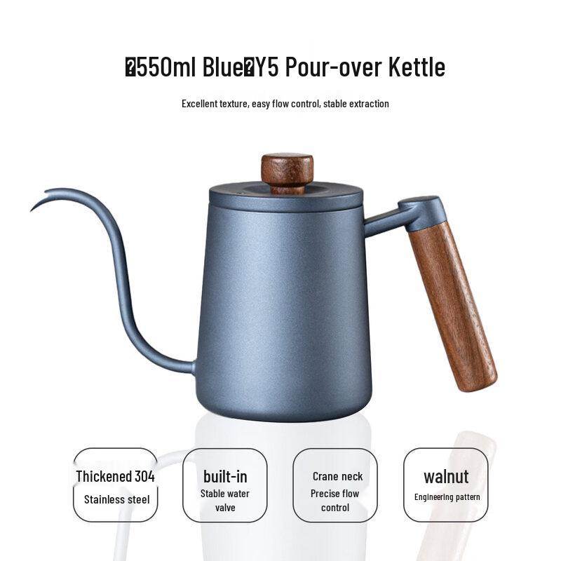 Nordic Ceramic Pour-Over Coffee Pot with Walnut Handle