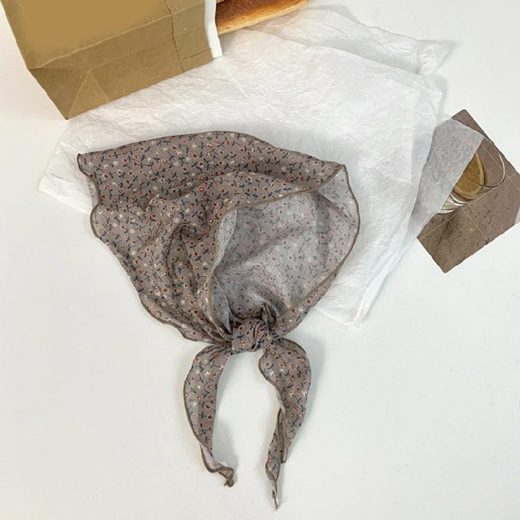 Popular Flower Patterned Head Wrap Breathable Bandana Scarf Thin Neck Cover Women Fashion Accessory Beach Vacation Wear
