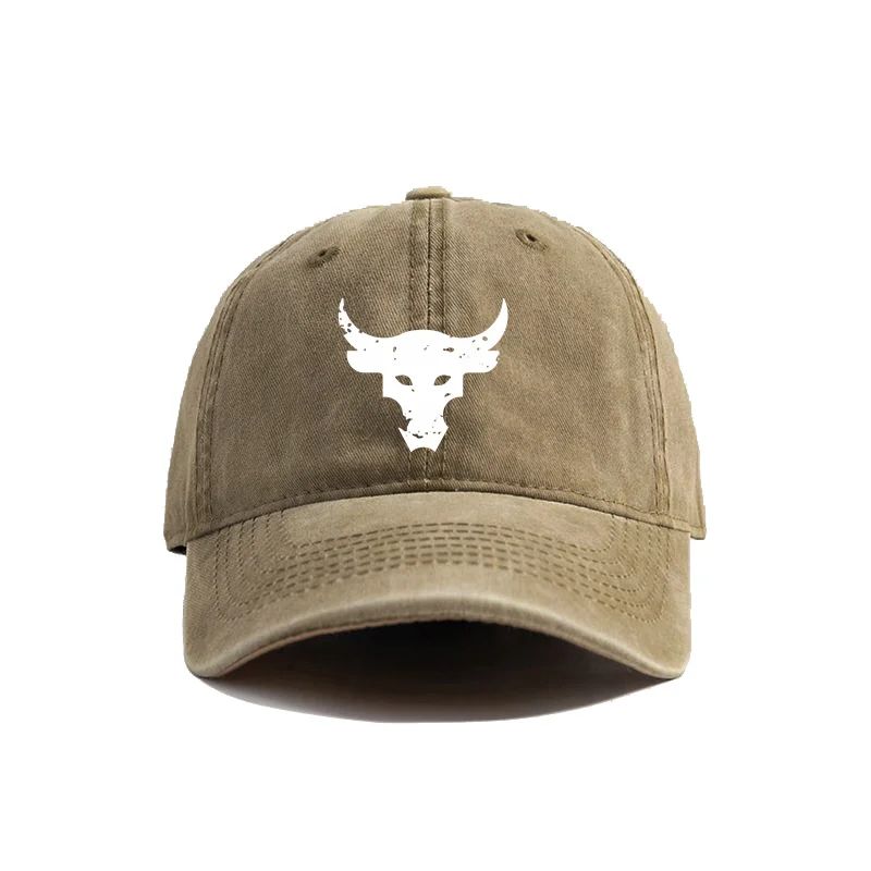 Gorra de Béisbol Brahma Bull de Dwayne Johnson Gorras de Papá Verano Desgastadas Hombres Exterior Ajustable Gorras de Algodón Protección Solar Exterior