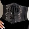 Rivet Fashionable And Strap Design Women Elastic Waistband For Dressing Dress