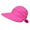 Women's Sun Hat Outdoor Travel Bowknot Empty Top Hat Detachable Beach Sun Hat
