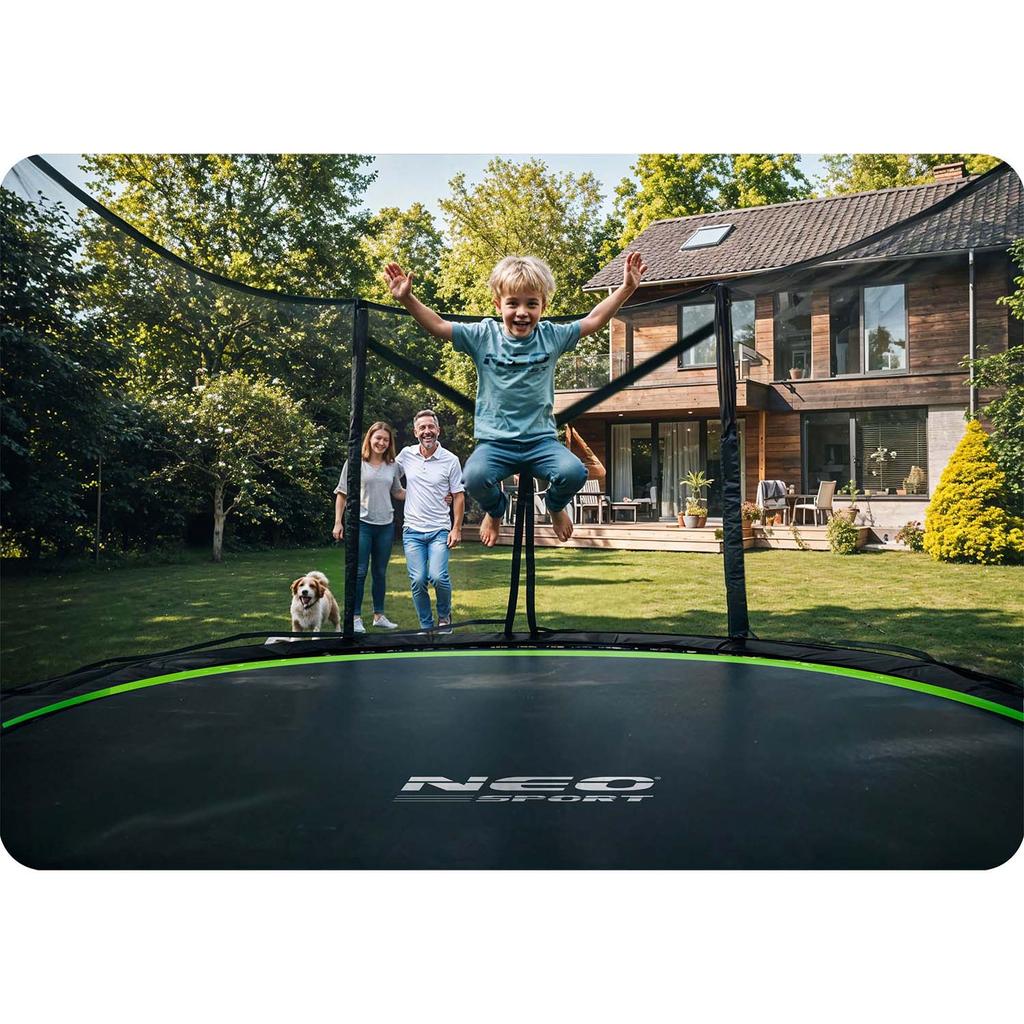 Trampolina Ogrodowa 13Ft/404Cm Z Siatką Zewnętrzną I Drabinką Neo-Sport