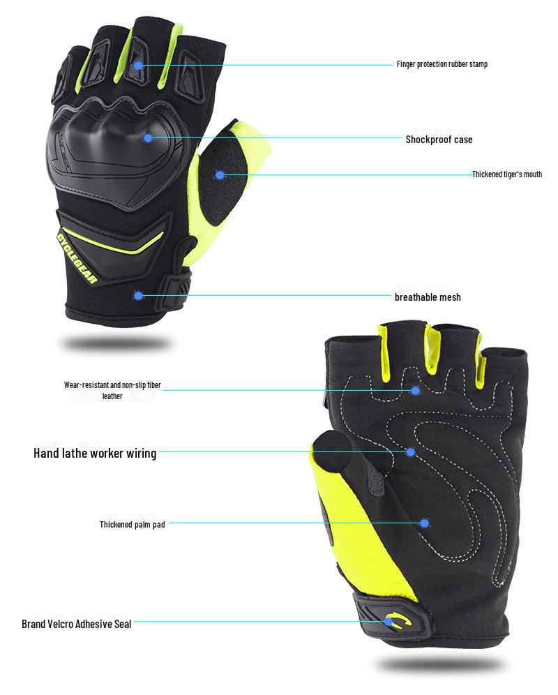 Men's Half-Finger Motorcycle and Bicycle Racing Gloves - CG668D
