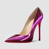 Fashion Customized Color Summer New 12cm Black Super High Heels for Women and Men, Slim Heels, Oversized, Sexy Pointed Single Shoes