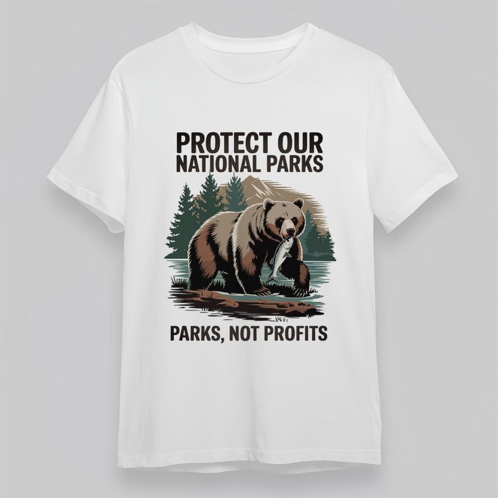 

Women s Plus Size Classic T Shirt Bear Forest Mountain Protect Parks Graphic Tee 2XL