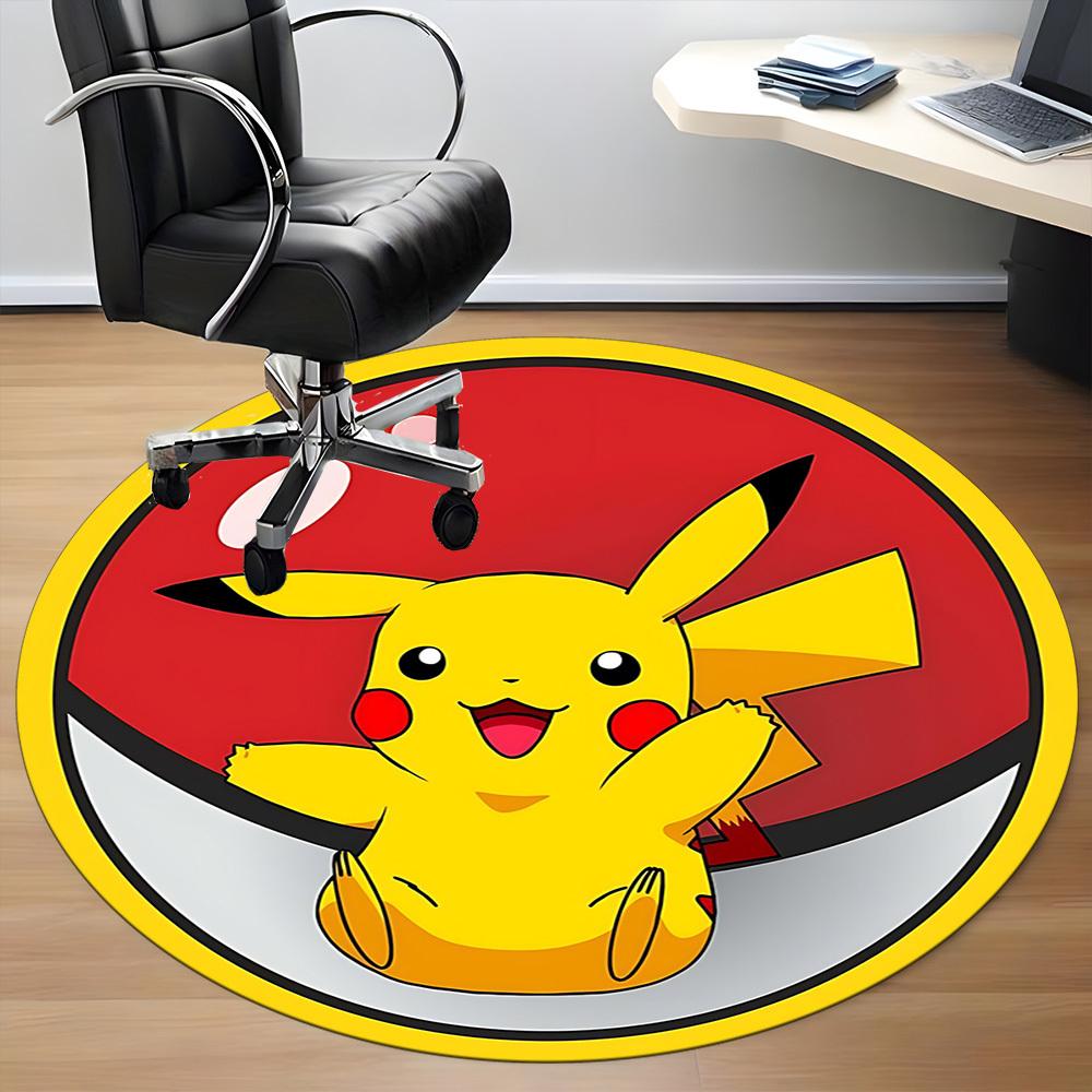 1pc Pokeball Office Round Area Rug, Indoor Mat Suitable For Office, Under Office Chairs Bedroom Living Room Home Decor, Room Deco