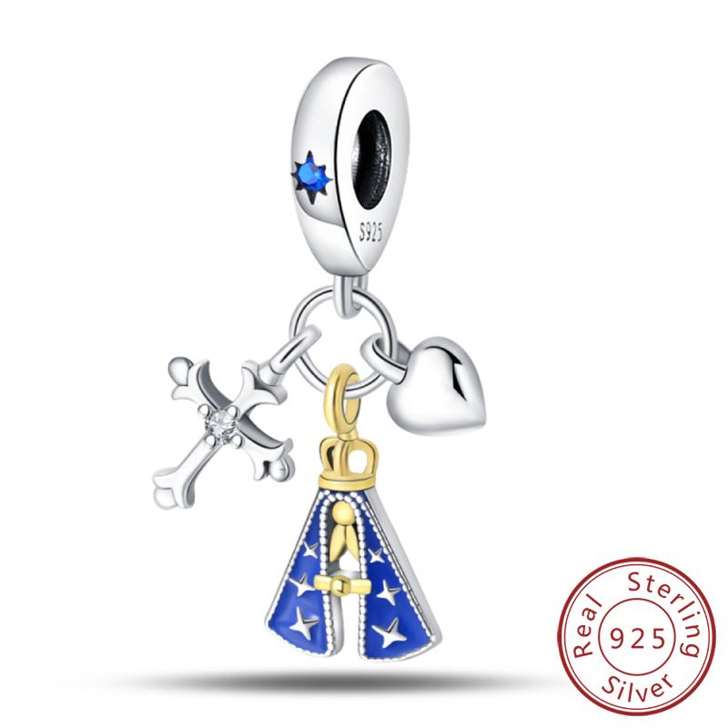 Original Copper Charm Beads Classic Cross Bible Guardian Angel Charms Pendants For Bracelet Diy Birthday Jewelry