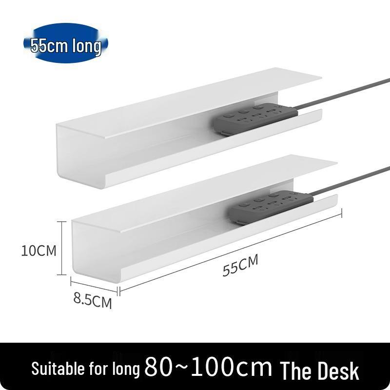 Under-Desk Cable Management Rack: No-Drill Wire Storage, Power Strip Fixing, Desk Organizer Box.