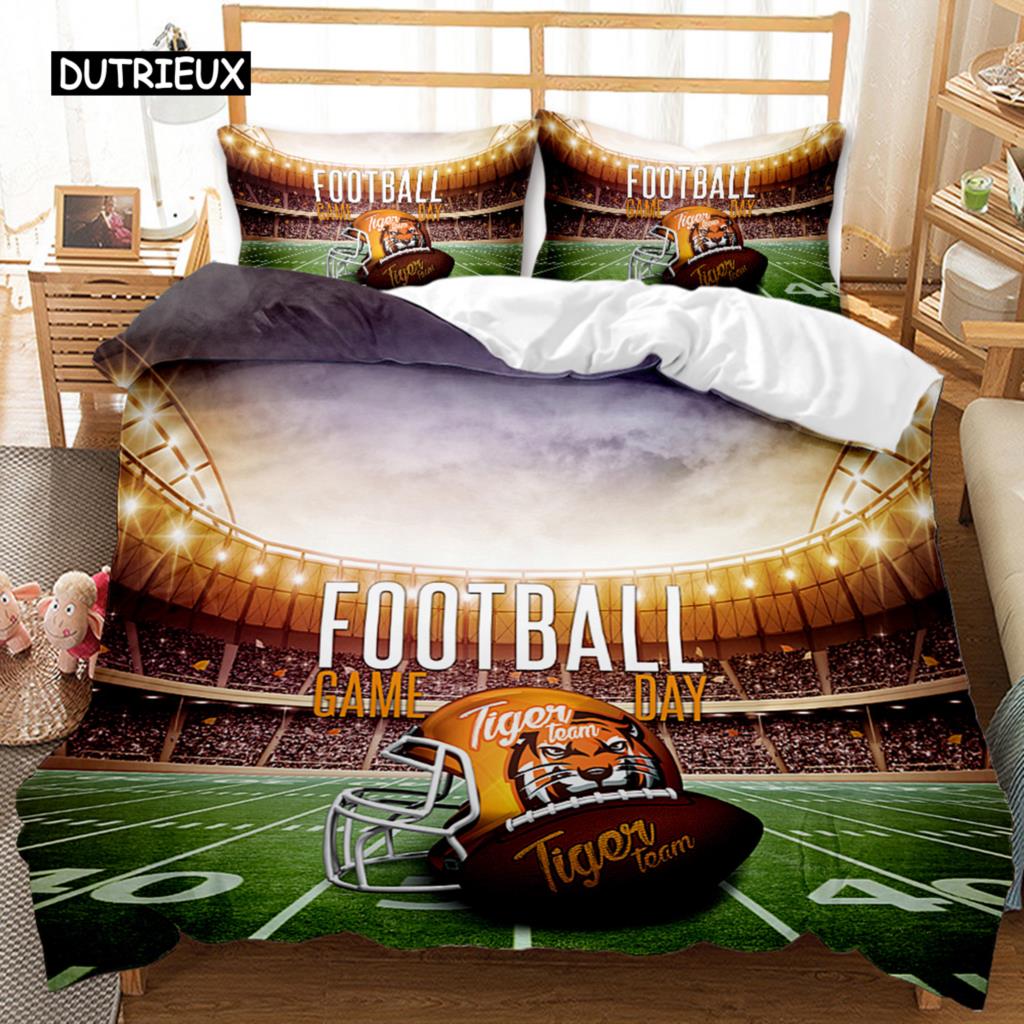 Zestaw poszewek na kołdrę Piłka nożna Piłka nożna Bramka Miękka pościel Poliester Sport Konkurencyjny motyw 2/3 szt. Pełny Queen King Size Poszewka na kołdrę