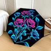 1pc Neon Roses Glow Artwork Umbrella with Plastic Handle,Suitable for All Seasons Home Travel Outdoor UmbrellaDD789