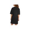 Puma Solid Color Logo Vintage Casual Embroidered Drawstring Breathable Round Neck Pullover Short Sleeve Dress Women Dresses Black 670955-01