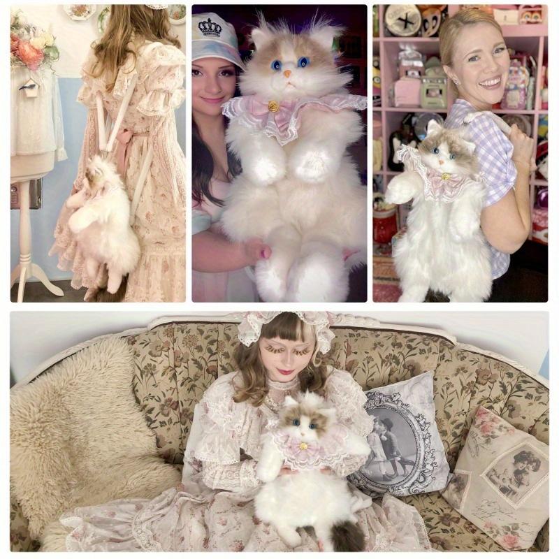 Stuffed Doll Puppet Cat Backpack Cat Bag A Stylish Gift For Cat Lovers Suitable For Women And Children Suitable For Anniversaries And Birthdays
