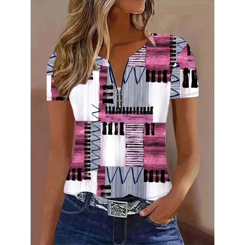 

Women s Short Sleeve T-Shirt Printed Top Summer Wear L