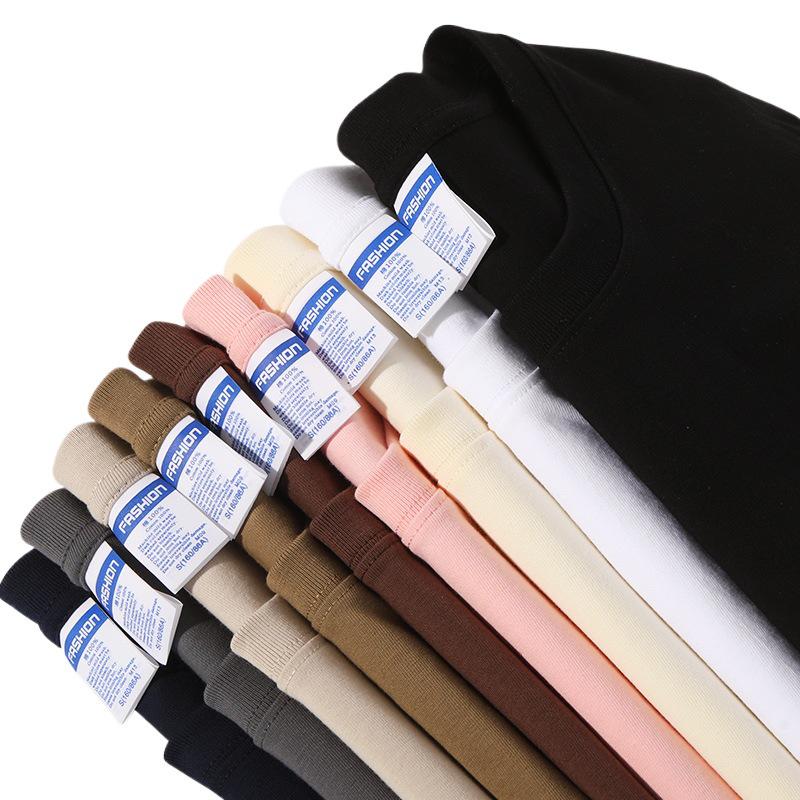 Summer Youthful Oversized Morandi T-Shirt - Cotton, Short Sleeve, Black/White/Dark Gray