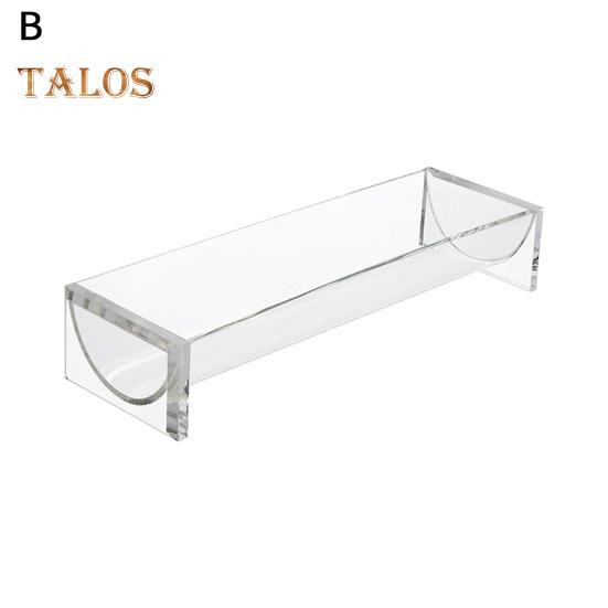 Clear Acrylic Cookie Tray Modern Design BAP-Free Round Rectangular Appetizer Serving Tray for Bread Fruits