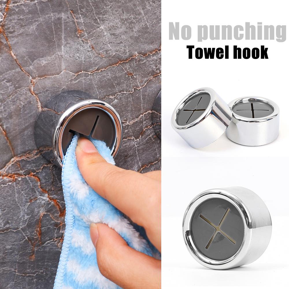 4PCS Bathroom Towel Storage Sucker Racks Wall Mounted Self Adhesive Plug Holder Hooks Round Kitchen Dishcloth Hanger Clip Organizer