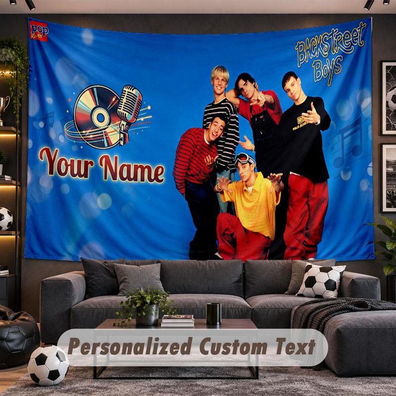 Wall Hanging Tapestry Custom NameBackstreet Boys Pattern Personalized Printed Fabric Wall Decor