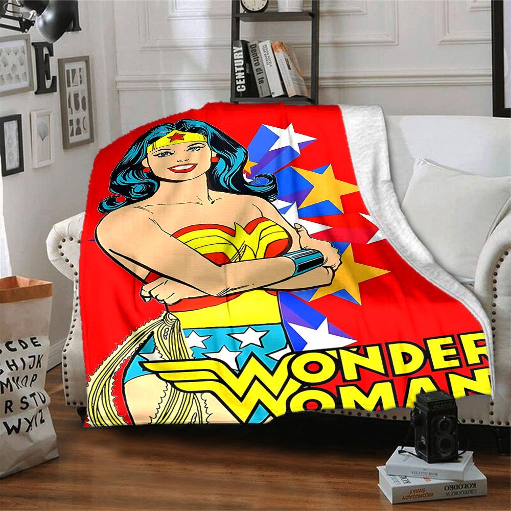 1 stuks Wonder Woman, Superheld Flanellen Plaid Deken Zacht, Warm & Gezellig voor Bank, Bed, Kantoor en Reizen Veelzijdig Alle Seizoenen Cadeau, Kerstcadeau