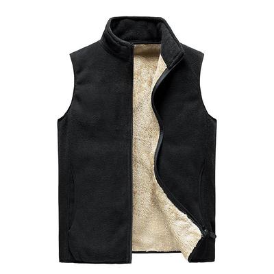Men's Polar Fleece Stand Collar Vest - Thick, Warm, Plus Size, Spring/Autumn