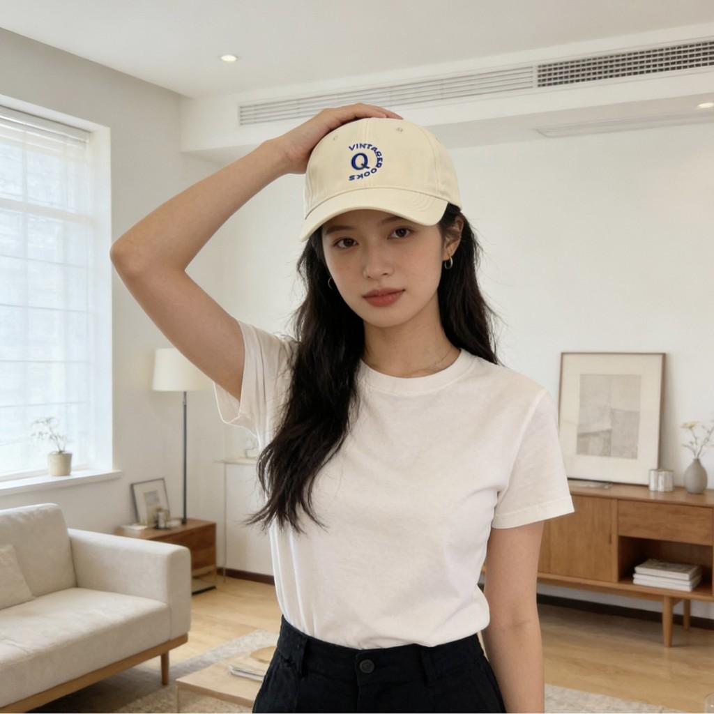 Cappellino da Baseball in Cotone Ricamato con Lettere e Protezione Solare per Uso Casual