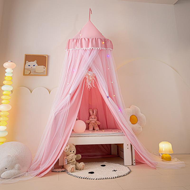 

Детская кровать балдахин подвесной купол москитная сетка двухслойная кровать балдахин антимоскитная затемняющая штора палатка сетчатые шторы покрывало розовый