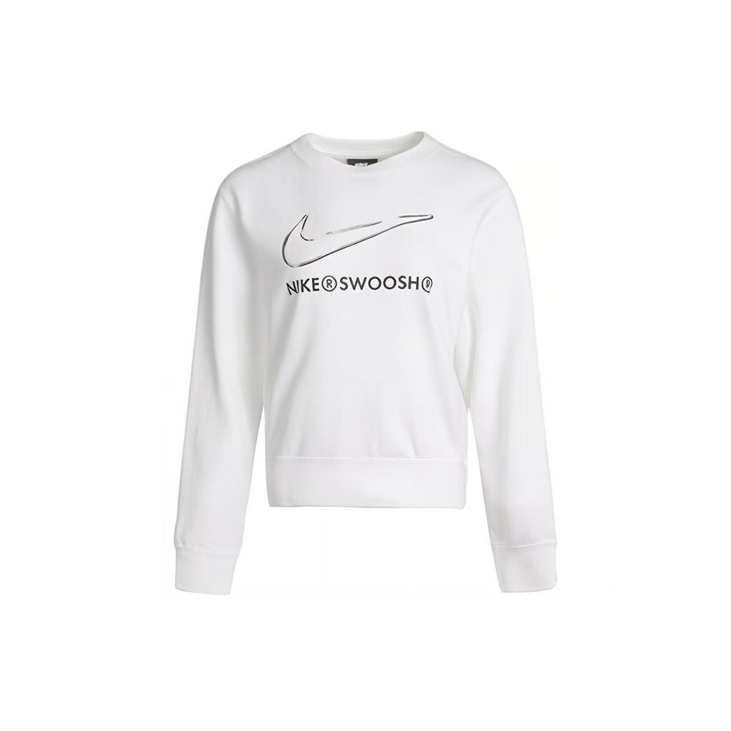 Nike As W Nsw Swsh Crew Fleece Logo Print Sports Sweatshirt Women Sweatshirt White DJ6947-100