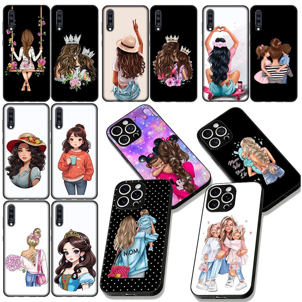 Woman Baby Girl Mom Family Boy Phone Case for Samsung Galaxy Note 20 9 10 S8 S10 Lite S9 Plus A54 A53 A21S S10E A17 Cover Casing